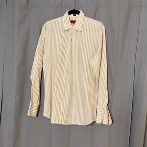 Hugo Boss Off White Striped Dress Shirt
